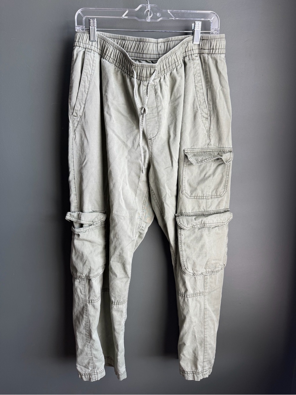 Old Navy Wide-Leg Cargo Jumpsuit Pants in Light Olive - Utility Comfort